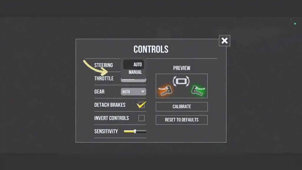 Traffic Rider throttle setting