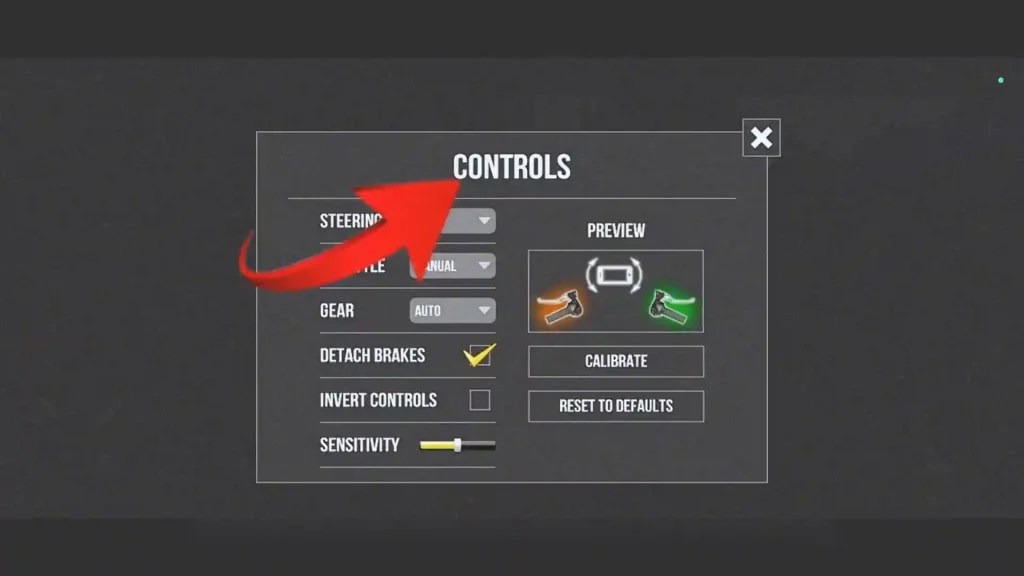 Traffic Rider Control Settings
