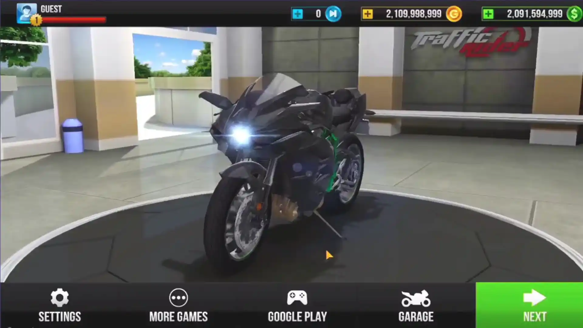 Garage and settings Button